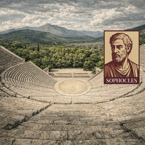 Image of a classic Greek theater for staging dramatic plays of Sophocles