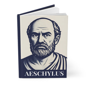 Hardcover notebook with an illustration of Aeschylus on the cover