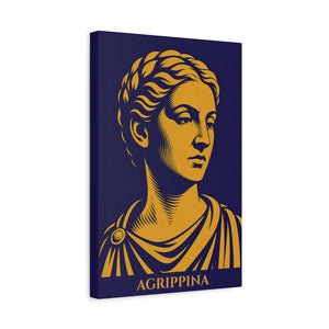 Canvas wall art with a bold illustration of Roman empress Agrippina the Younger side view