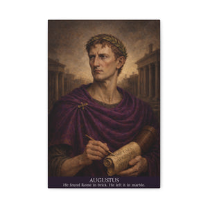 Canvas wall art with a beautiful, original illustration of Roman emperor Augustus