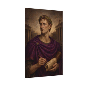 Fine art poster with a beautiful, original illustration of Roman emperor Augustus
side view