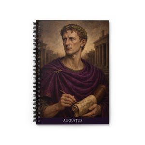 Spiral notebook with an original, beautiful illustration of Roman emperor Augustus