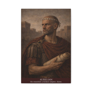 Canvas wall art with a beautiful, original illustration of Roman emperor Aurelian
