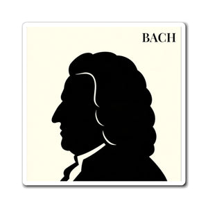 Hardcover journal with a black-on-ivory silhouette illustration of musician composer Johann Sebastian Bach
