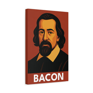 Canvas wall art with a bold illustration of philosopher Francis Bacon side view