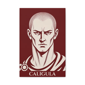 Canvas wall art with a bold illustration of Roman emperor Caligula