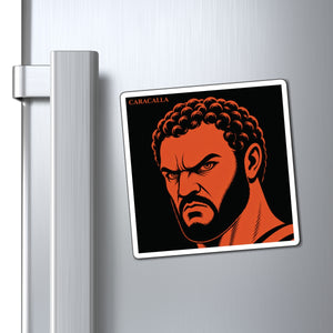 Fridge magnet with a bold illustration of Roman emperor Caracalla mockup