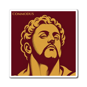 Fridge magnet with a bold illustration of Roman emperor Commodus
