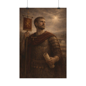 Fine art poster with a beautiful, original illustration of Roman emperor Constantine ready to frame