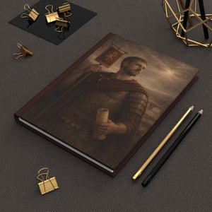 Hardcover journal with a beautiful, original illustration of Roman emperor Constantine mockup