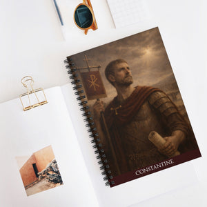 Spiral notebook with a beautiful, original illustration of Roman emperor Constantine mockup
