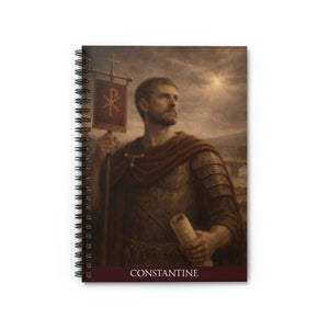 Spiral notebook with a beautiful, original illustration of Roman emperor Constantine
