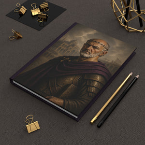 Hardcover journal with a beautiful, original illustration of Roman emperor Diocletian mockup