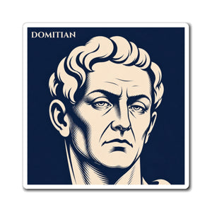 Fridge magnet with a bold illustration of Roman emperor Domitian
