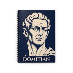 Spiral notebook with a bold illustration of Roman emperor Domitian
