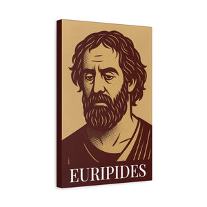 Canvas wall art with a bold illustration of Greek playwright Euripides side view