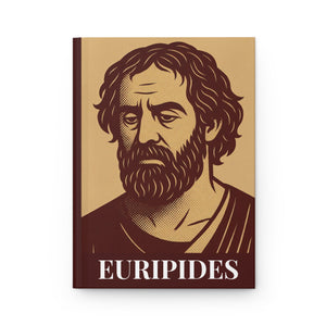 Hardcover journal with a bold illustration of Greek playwright Euripides
