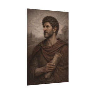 Fine art poster with a beautiful, original illustration of Roman emperor Hadrian
side view