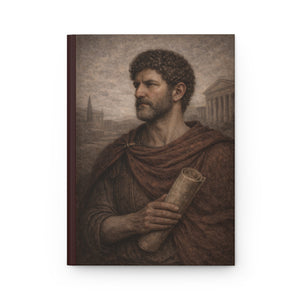 Hardcover journal with a beautiful, original illustration of Roman emperor Hadrian

