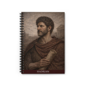 Spiral notebook with a beautiful, original illustration of Roman emperor Hadrian
