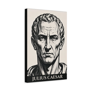 Canvas wall art with a bold illustration of Roman general and consul Julius Caesar side view