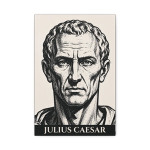 Canvas wall art with a bold illustration of Roman general and consul Julius Caesar