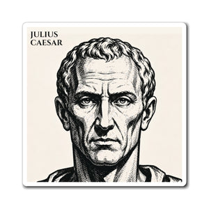 Fridge magnet with a bold illustration of Roman general and consul Julius Caesar