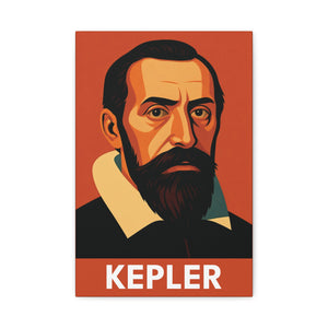 Canvas wall art with a bold illustration of astronomer Johannes Kepler
