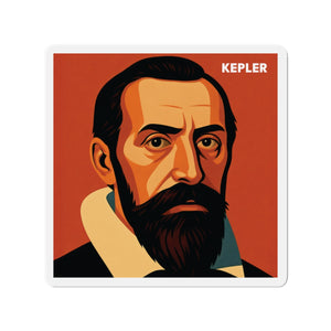 Vinyl magnet with a bold illustration of astronomer Johannes Kepler