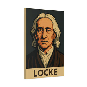 Canvas wall art with a bold illustration of philosopher John Locke side view