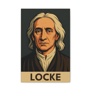 Canvas wall art with a bold illustration of philosopher John Locke