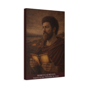 Canvas wall art with a beautiful, original illustration of Roman emperor Marcus Aurelius side view