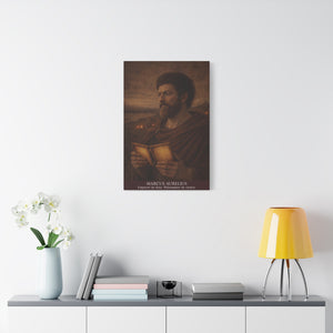 Canvas wall art with a beautiful, original illustration of Roman emperor Marcus Aurelius white wall