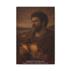 Canvas wall art with a beautiful, original illustration of Roman emperor Marcus Aurelius
