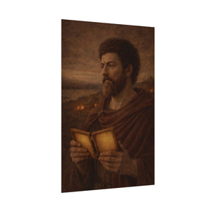 Fine art poster with a beautiful, original illustration of Roman emperor Marcus Aurelius side view