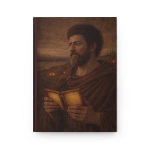 Hardcover journal with a beautiful, original illustration of Roman emperor Marcus Aurelius
