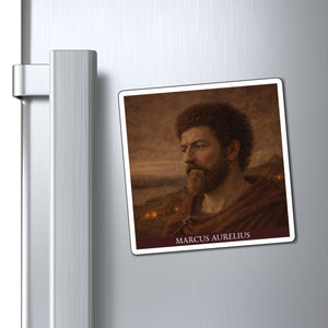 Magnet with a beautiful, original illustration of Roman emperor Marcus Aurelius mockup
