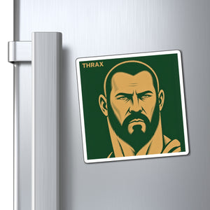 Fridge magnet with a bold illustration of Roman emperor Maximus Thrax mockup