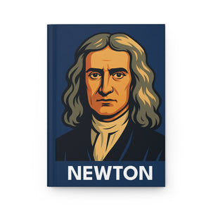 Hardcover journal with a bold illustration of scientist Isaac Newton