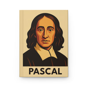 Hardcover journal with a bold illustration of mathematician and philosopher Blaise Pascal