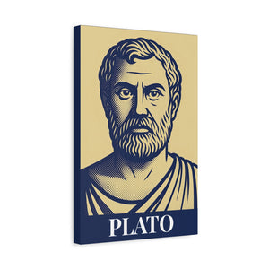 Canvas wall art with a bold illustration of ancient Greek philosopher Plato side view