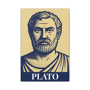 Canvas wall art with a bold illustration of ancient Greek philosopher Plato