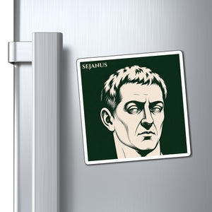 Fridge magnet with a bold illustration of Roman prefect Sejanus mockup