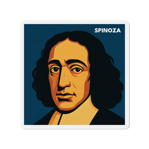 Vinyl magnet with a bold illustration of philosopher Baruch Spinoza
