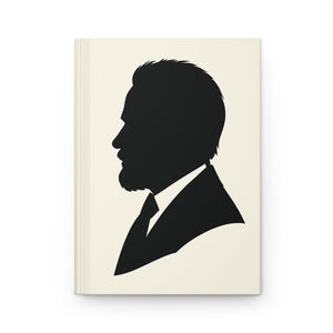 Hardcover journal with a black on ivory silhouette illustration of musician Pyotr Ilyich Tchaikovsky