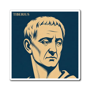 Fridge magnet with a bold illustration of Roman emperor Tiberius
