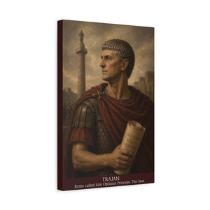Canvas wall art with a beautiful, original illustration of Roman emperor Trajan side view