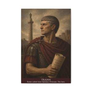 Canvas wall art with a beautiful, original illustration of Roman emperor Trajan
