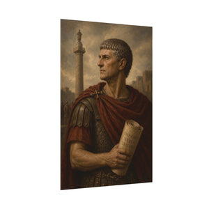 Fine art poster with a beautiful, original illustration of Roman emperor Trajan
side view