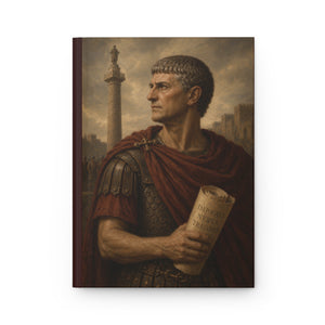 Hardcover journal with a beautiful, original illustration of Roman emperor Trajan
